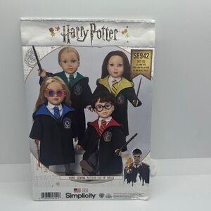 Simplicity Harry Potter Doll Sewing Pattern with House Colors